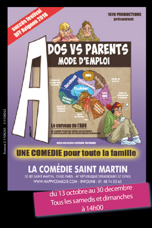 Affiche du spectacle : Ados VS Parents : Mode d’emploi